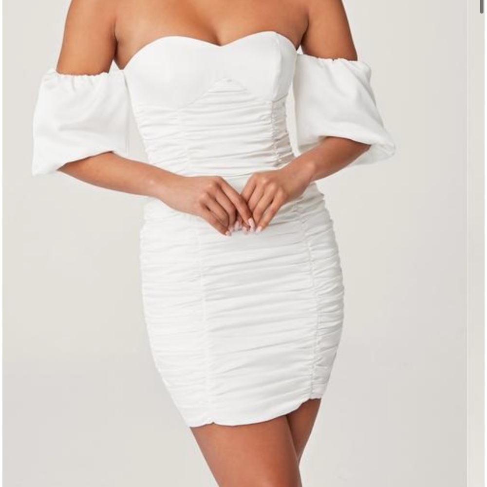 Meahki puffed sleeve mini dress